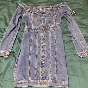 Mini denim dress
